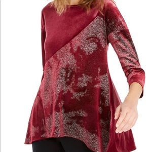 Alfani velvet maroon top